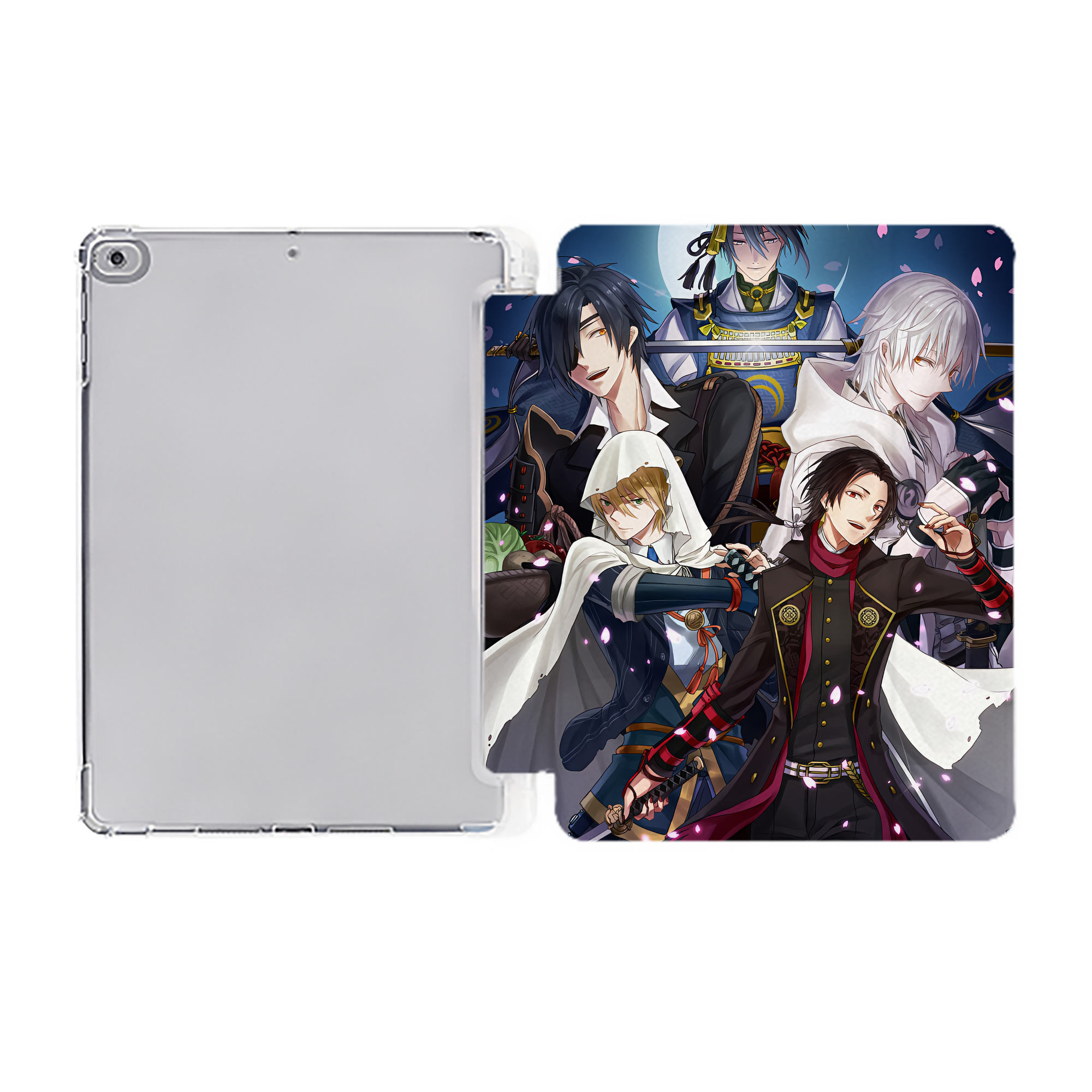 （画像用） 刀剣乱舞 Touken Ranbu IPad ケース ペン収納付き 三つ折りスタンド PUレザー×シリコン 対応機種9.5/10.5/10.9インチ
